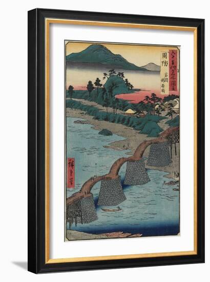 Kintai Bridge at Iwakuni, Suo_Province, December 1853-Utagawa Hiroshige-Framed Giclee Print