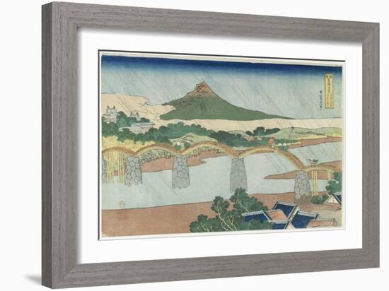 Kintai Bridge in Suo Province, 1833-1834-Katsushika Hokusai-Framed Giclee Print