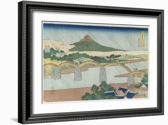 Kintai Bridge in Suo Province, 1833-1834-Katsushika Hokusai-Framed Giclee Print