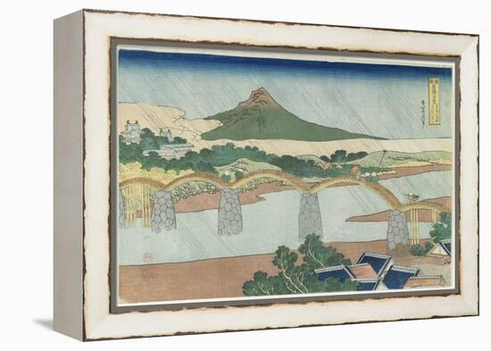 Kintai Bridge in Suo Province, 1833-1834-Katsushika Hokusai-Framed Premier Image Canvas