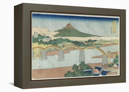 Kintai Bridge in Suo Province, 1833-1834-Katsushika Hokusai-Framed Premier Image Canvas