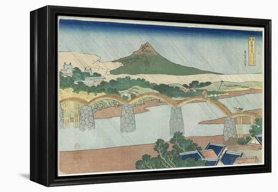 Kintai Bridge in Suo Province, 1833-1834-Katsushika Hokusai-Framed Premier Image Canvas