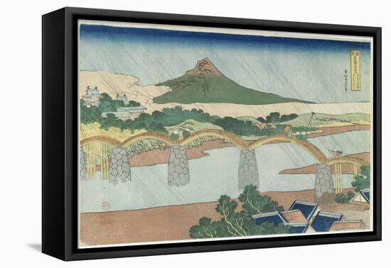 Kintai Bridge in Suo Province, 1833-1834-Katsushika Hokusai-Framed Premier Image Canvas