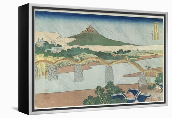 Kintai Bridge in Suo Province, 1833-1834-Katsushika Hokusai-Framed Premier Image Canvas