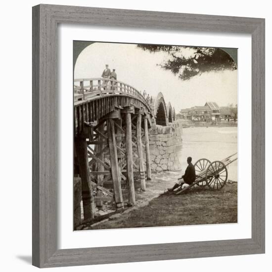 Kintai Bridge over the Nishiki River at Iwakuni, Looking North, Japan, 1904-Underwood & Underwood-Framed Photographic Print