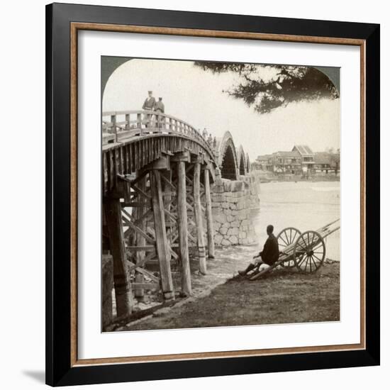 Kintai Bridge over the Nishiki River at Iwakuni, Looking North, Japan, 1904-Underwood & Underwood-Framed Photographic Print