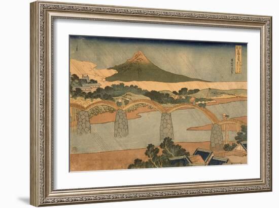 Kintai Bridge, Suwo Province, 1827-1830-Katsushika Hokusai-Framed Giclee Print