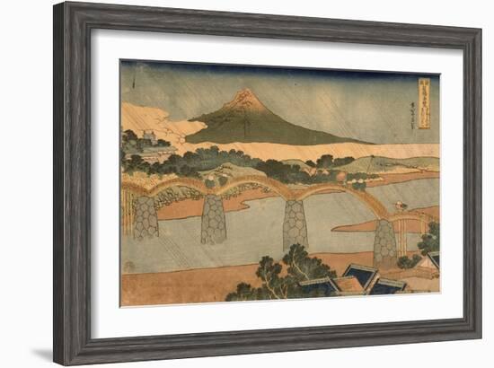 Kintai Bridge, Suwo Province, 1827-1830-Katsushika Hokusai-Framed Giclee Print