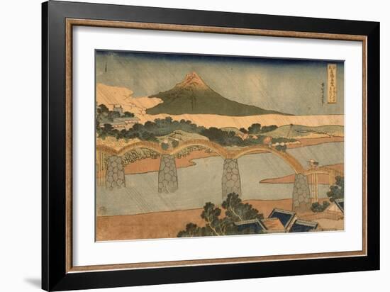 Kintai Bridge, Suwo Province, 1827-1830-Katsushika Hokusai-Framed Giclee Print