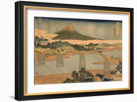 Kintai Bridge, Suwo Province, 1827-1830-Katsushika Hokusai-Framed Giclee Print