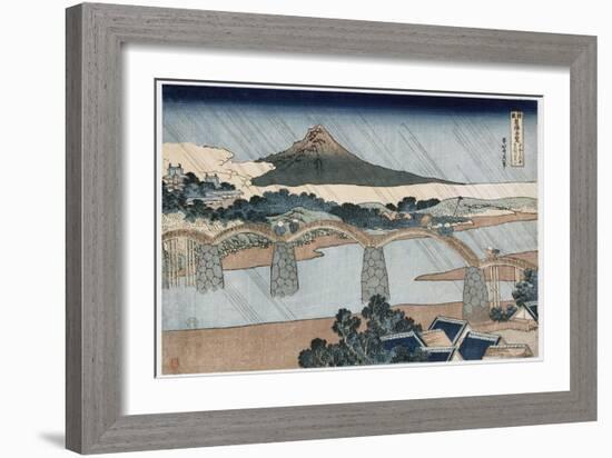 Kintai Bridge-Katsushika Hokusai-Framed Giclee Print