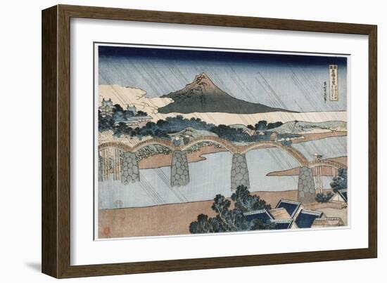 Kintai Bridge-Katsushika Hokusai-Framed Giclee Print