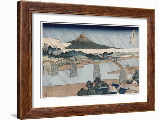 Kintai Bridge-Katsushika Hokusai-Framed Giclee Print