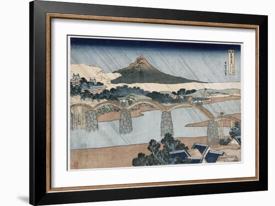 Kintai Bridge-Katsushika Hokusai-Framed Giclee Print