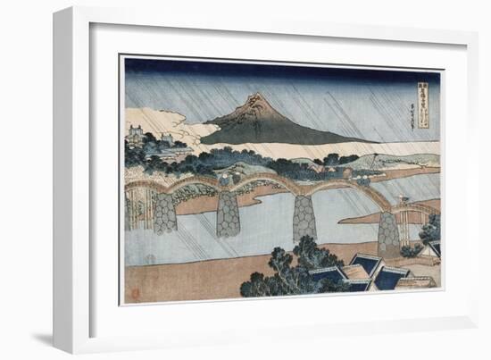 Kintai Bridge-Katsushika Hokusai-Framed Giclee Print