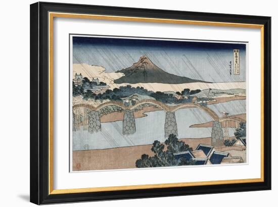 Kintai Bridge-Katsushika Hokusai-Framed Giclee Print