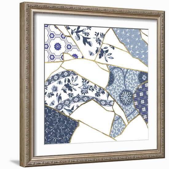 Kintsugi - Cornflower Crackle-Maja Gunnarsdottir-Framed Giclee Print