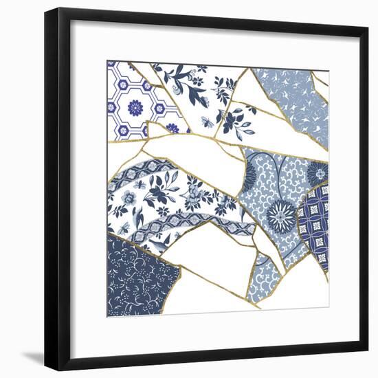 Kintsugi - Cornflower Crackle-Maja Gunnarsdottir-Framed Giclee Print