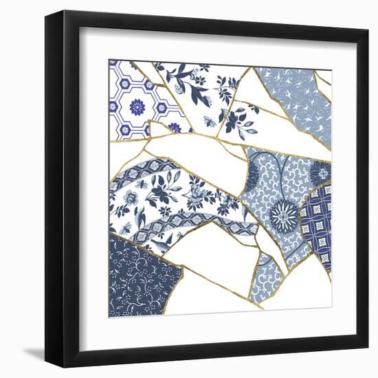 Kintsugi - Cornflower Crackle-Maja Gunnarsdottir-Framed Giclee Print