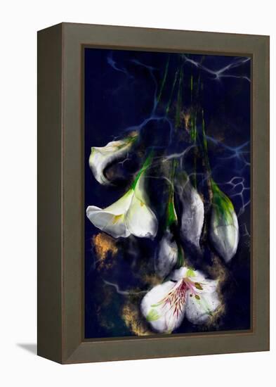 Kintsugi - Japanese Lily Flowers-Stella Chang-Framed Stretched Canvas