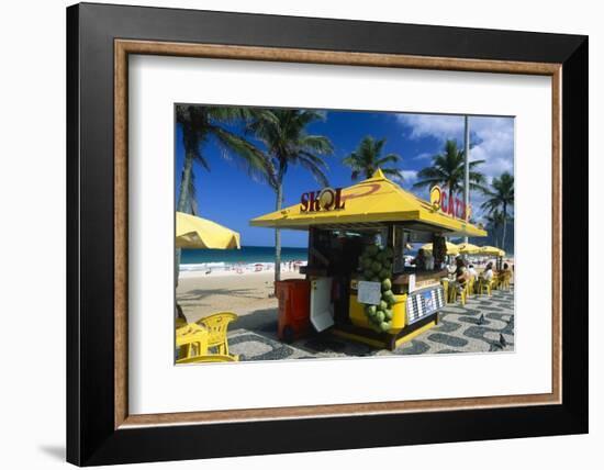 Kiosk on Ipanema, Rio de Janeiro-George Oze-Framed Photographic Print