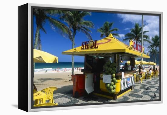 Kiosk on Ipanema, Rio de Janeiro-George Oze-Framed Premier Image Canvas