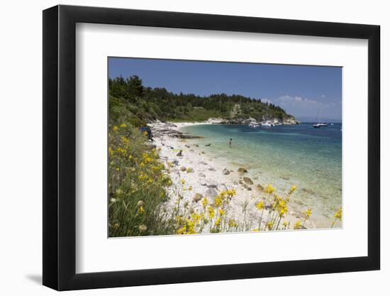 Kipiadi beach on east coast, Paxos, Ionian Islands, Greek Islands, Greece, Europe-Stuart Black-Framed Photographic Print