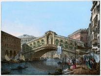 Rialto Bridge, Venice, Italy, 19th Century-Kirchmayn-Premier Image Canvas