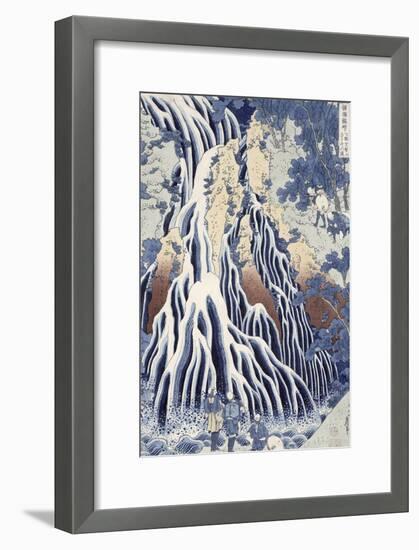 Kirifuri Fall on Kurokami Mount, from the Series 'shokoku Taki Meguri-Katsushika Hokusai-Framed Giclee Print