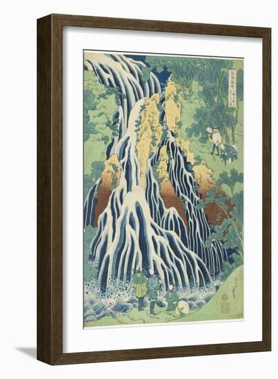 Kirifuri Falls Near Mount Kurokami in Shimotsuke Province, C. 1833-Katsushika Hokusai-Framed Giclee Print