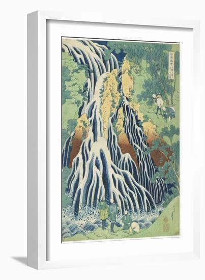 Kirifuri Falls Near Mount Kurokami in Shimotsuke Province, C. 1833-Katsushika Hokusai-Framed Giclee Print