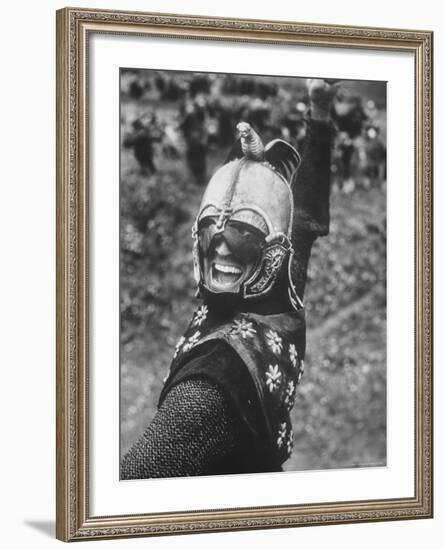 Kirk Douglas Acting in the The Vikings-Howard Sochurek-Framed Premium Photographic Print