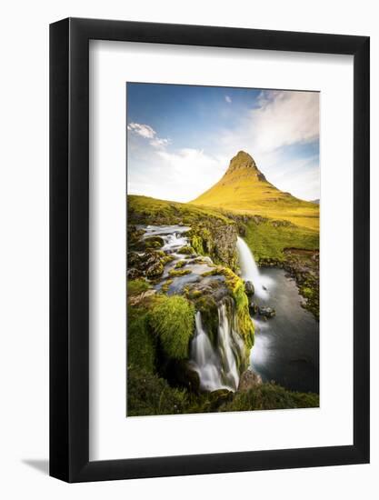 Kirkjufell Mountain, Snaefellsnes Peninsula, Iceland. Landscape with Waterfalls-Francesco Riccardo Iacomino-Framed Photographic Print