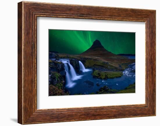 Kirkjufell... Under a Boreal Green Sky-Alvaro Roxo-Framed Photographic Print