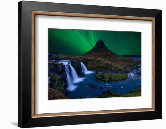 Kirkjufell... Under a Boreal Green Sky-Alvaro Roxo-Framed Photographic Print