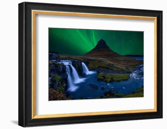 Kirkjufell... Under a Boreal Green Sky-Alvaro Roxo-Framed Photographic Print