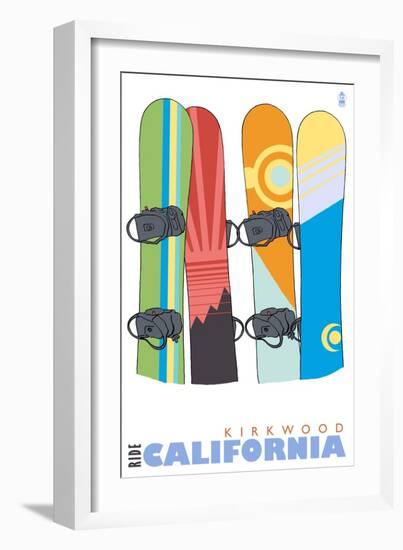 Kirkwood, California, Snowboards in the Snow-Lantern Press-Framed Art Print