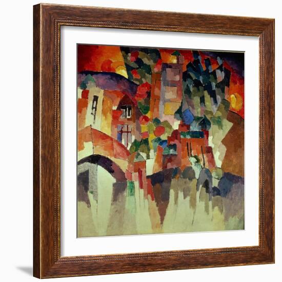 Kislovodsk Landscape (Landscape with Gate), 1913-Aristarkh Vasilyevich Lentulov-Framed Giclee Print