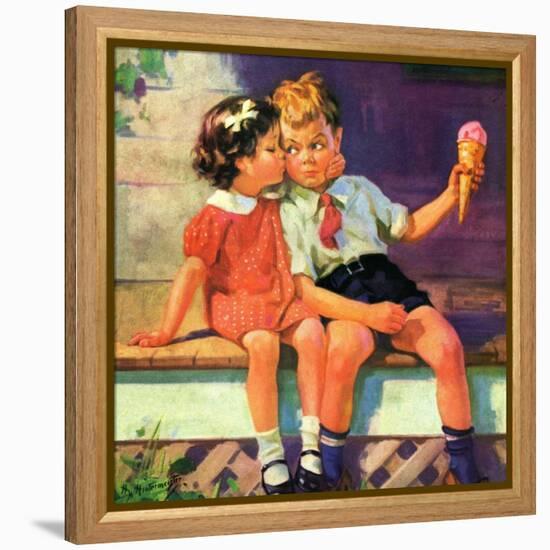 "Kiss for Ice Cream,"June 1, 1936-Henry Hintermeister-Framed Premier Image Canvas