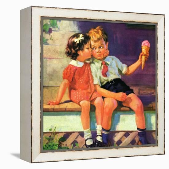 "Kiss for Ice Cream,"June 1, 1936-Henry Hintermeister-Framed Premier Image Canvas