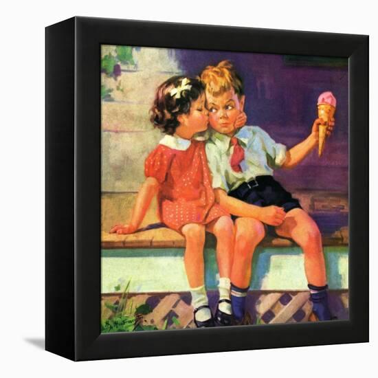 "Kiss for Ice Cream,"June 1, 1936-Henry Hintermeister-Framed Premier Image Canvas