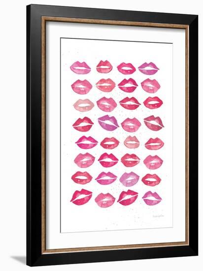 Kiss Me Quick No Words Pink-Mercedes Lopez Charro-Framed Art Print