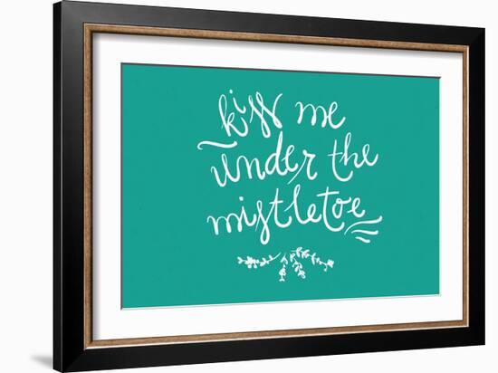 Kiss me under the mistletoe-Lantern Press-Framed Art Print