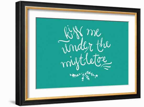 Kiss me under the mistletoe-Lantern Press-Framed Art Print