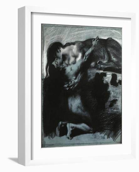 Kiss of a Sphinx, Between 1890 and 1914-Franz von Stuck-Framed Giclee Print