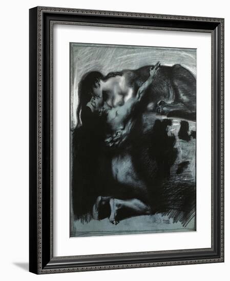 Kiss of a Sphinx, Between 1890 and 1914-Franz von Stuck-Framed Giclee Print