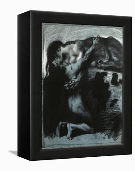 Kiss of a Sphinx, Between 1890 and 1914-Franz von Stuck-Framed Premier Image Canvas