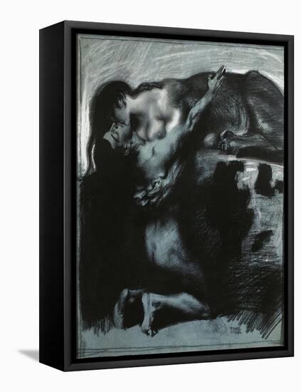 Kiss of a Sphinx, Between 1890 and 1914-Franz von Stuck-Framed Premier Image Canvas