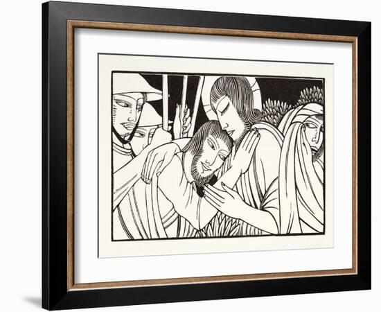 Kiss of Judas, 1926-Eric Gill-Framed Giclee Print