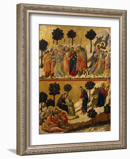 Kiss of Judas, and Prayer on Mount of Olives-Duccio Di buoninsegna-Framed Giclee Print